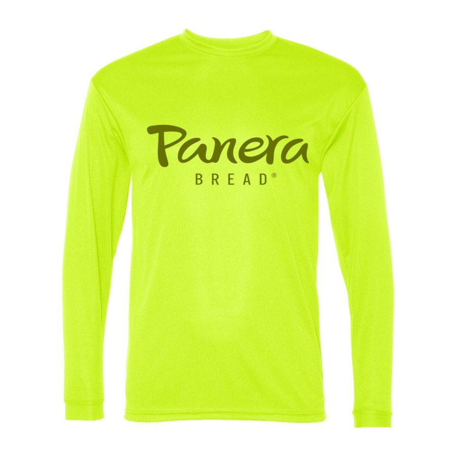Men's Panera Bread Polyester Long Sleeve T-Shirt - Safety Yellow