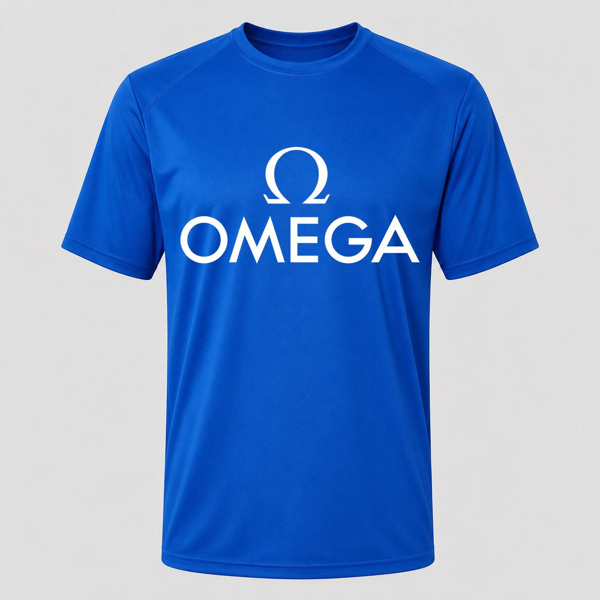 Men's Omega White Performance T-Shirt - Royal Blue