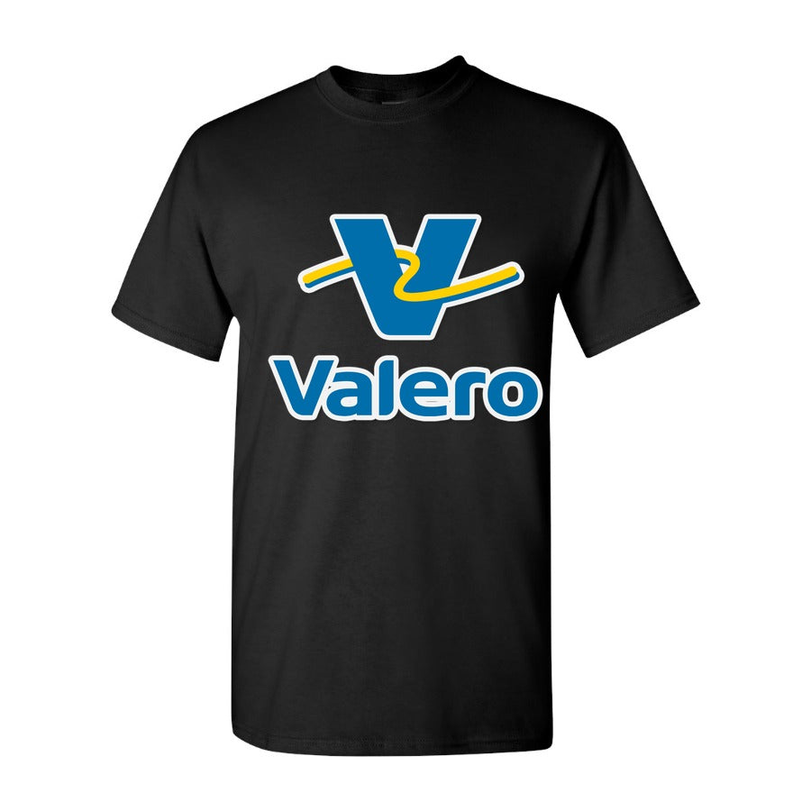 Men's Valero Gas Station Logo Cotton T-Shirt - Black