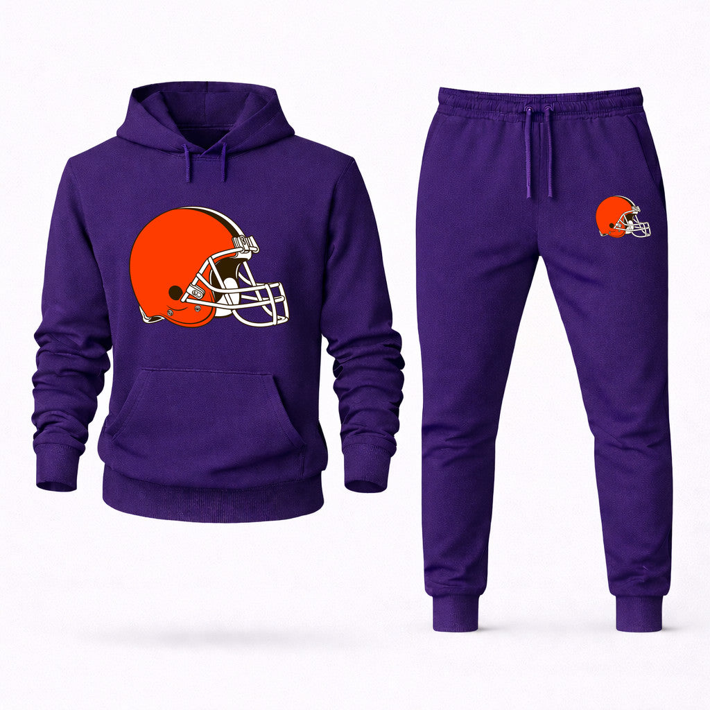 Cleveland Browns Hoodie and Joggers Set - Purple