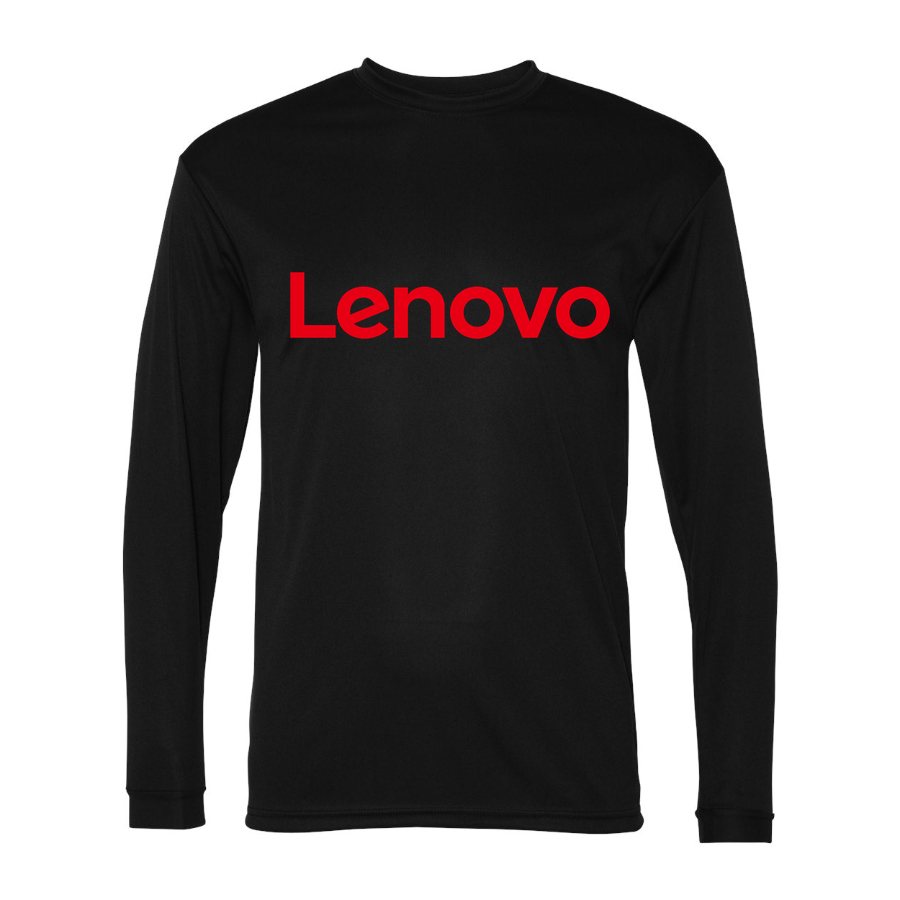 Men's Lenovo Polyester Long Sleeve T-Shirt - Black
