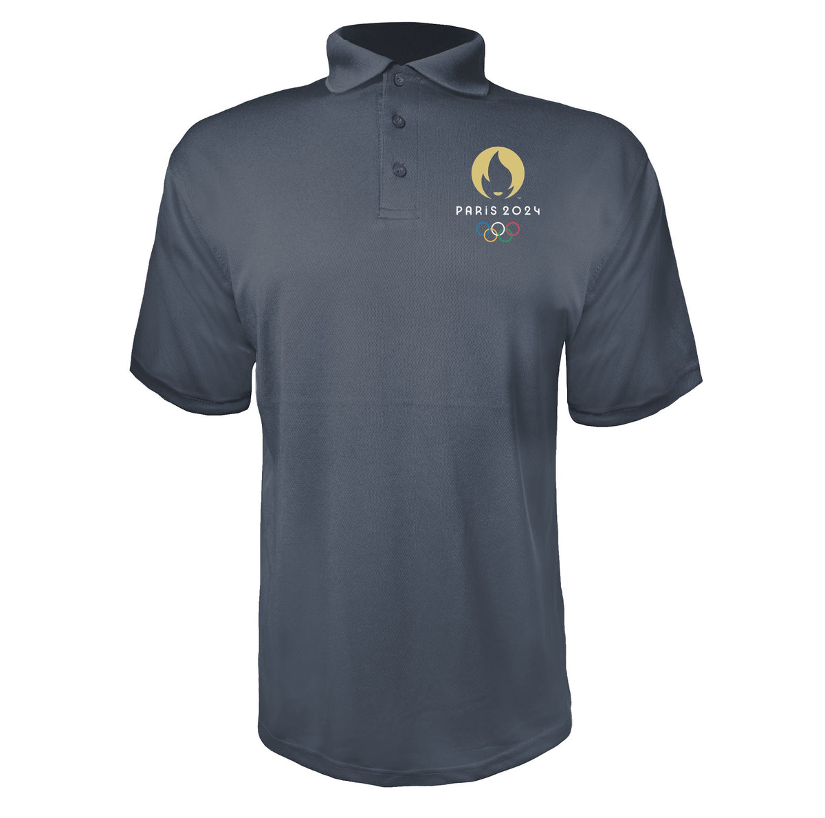 Olympics 2024 Paris White Charcoal polyester polo