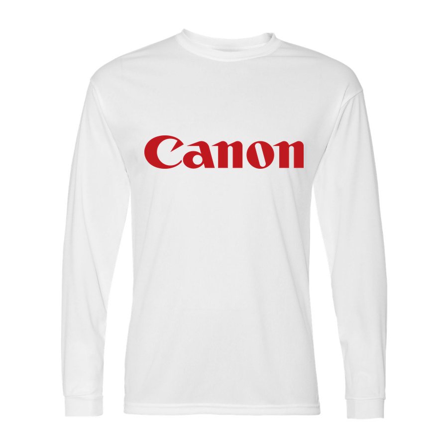 Men's Canon Polyester Long Sleeve T-Shirt - White