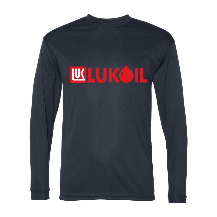 Men's Lukoil Polyester Long Sleeve T-Shirt - Navy