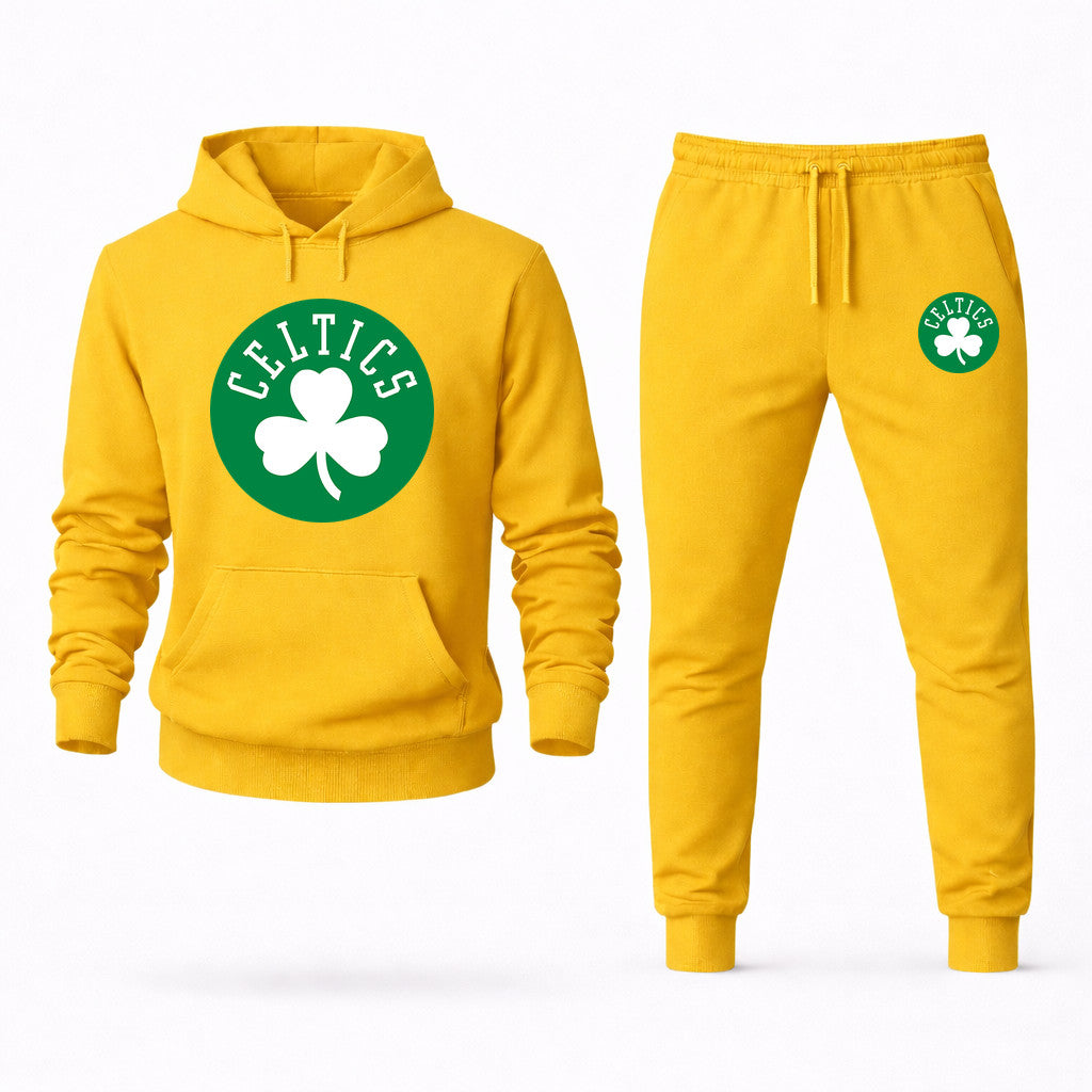 Boston Celtics Hoodie and Joggers Set - Yellow