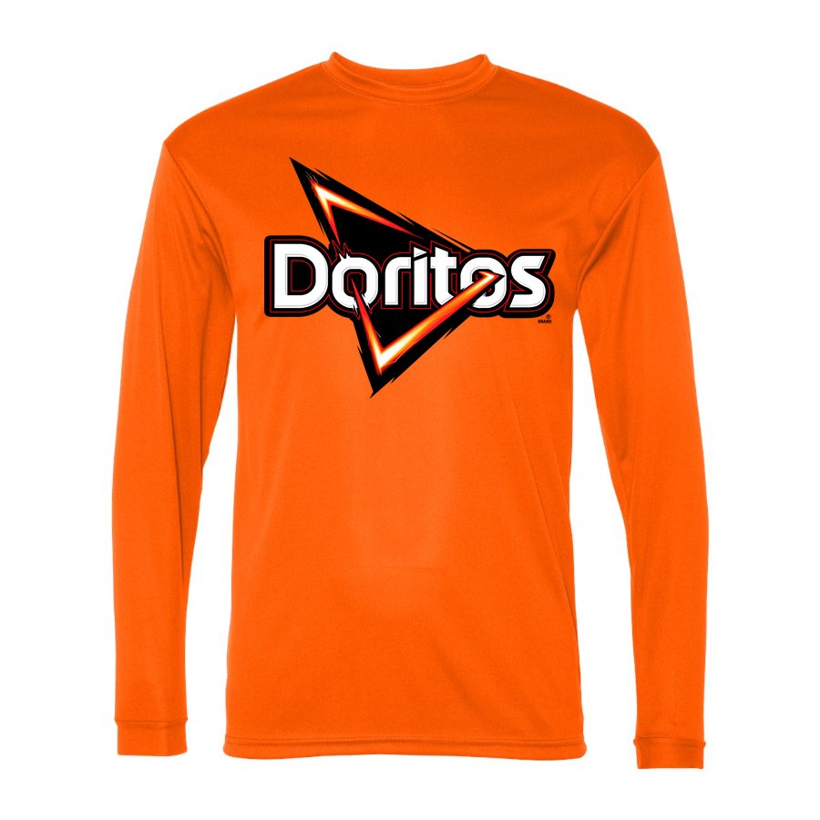 Men's Doritos food Polyester Long Sleeve T-Shirt - Safety Orange