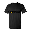 Men's Caterpillar Logo Black Cotton T-Shirt - Black