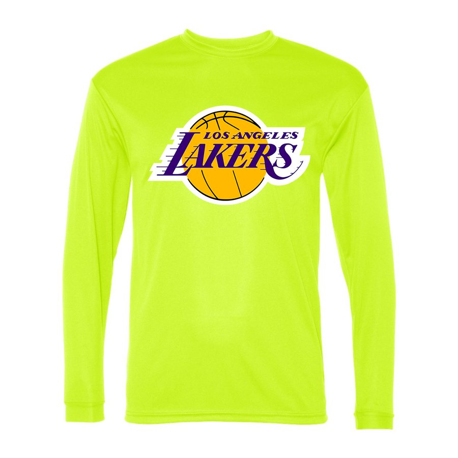 Men's Los Angeles Lakers Polyester Long Sleeve T-Shirt - Safety Yellow