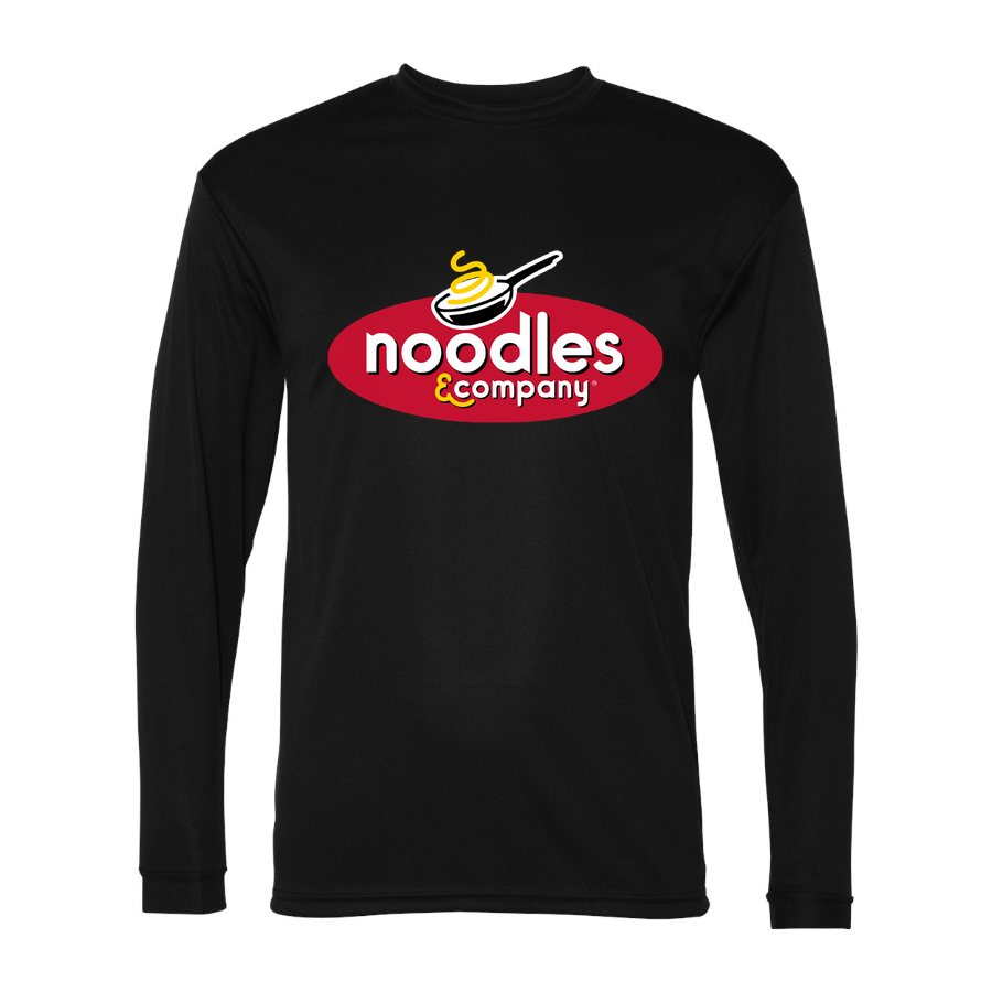 Men's Noodles & Company Polyester Long Sleeve T-Shirt - Black