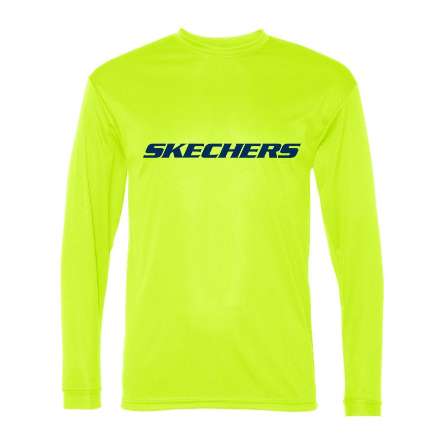 Men's Skechers Polyester Long Sleeve T-Shirt - Safety Yellow