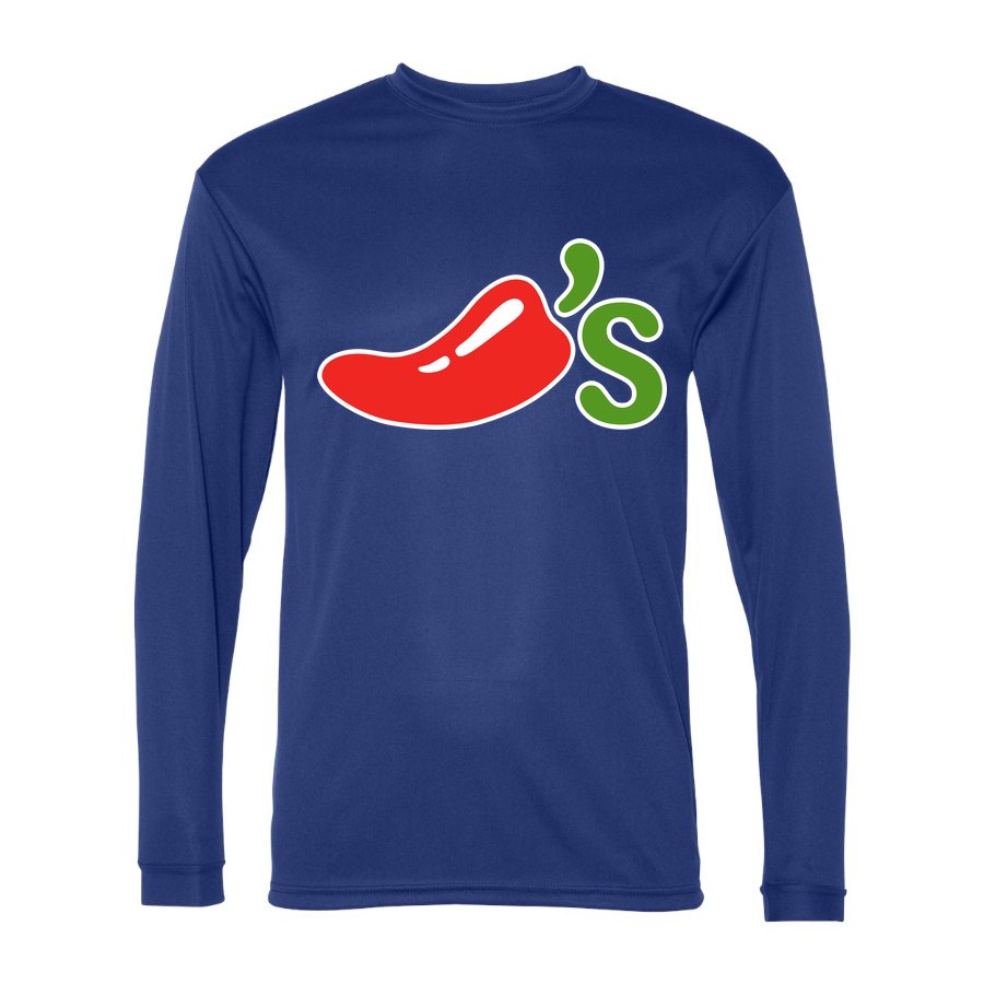 Men's Chilis Polyester Long Sleeve T-Shirt - Royal Blue