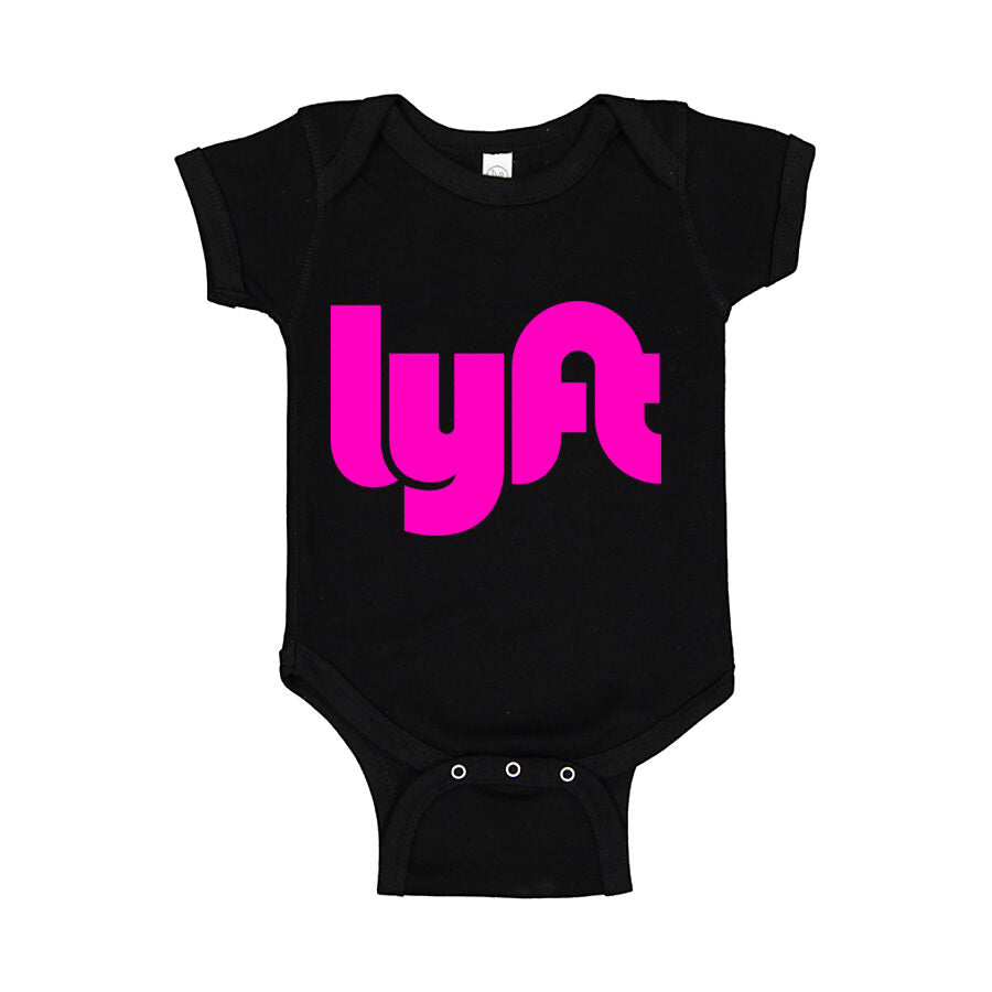 Lyft Pink Logo Baby Romper Onesie - Black