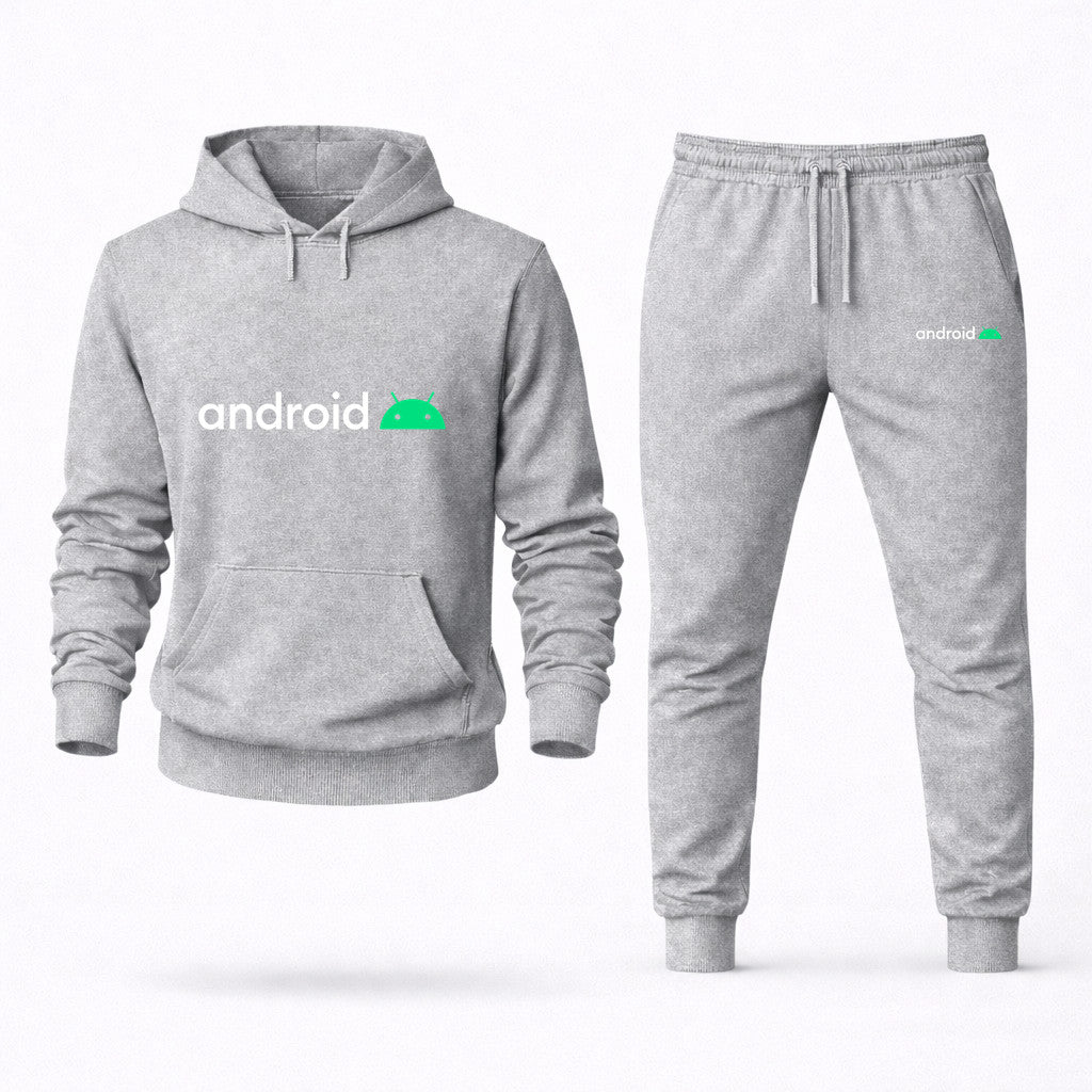 Android White Hoodie and Joggers Set - Grey