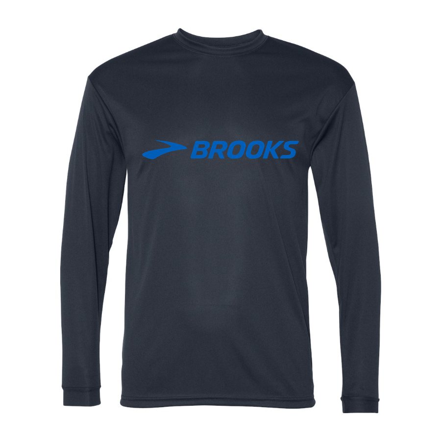 Men's Brooks Polyester Long Sleeve T-Shirt - Navy