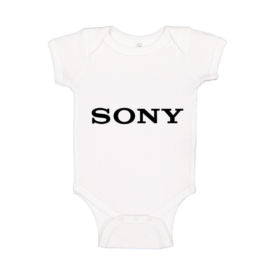 Sony Black Logo Baby Romper Onesie - White