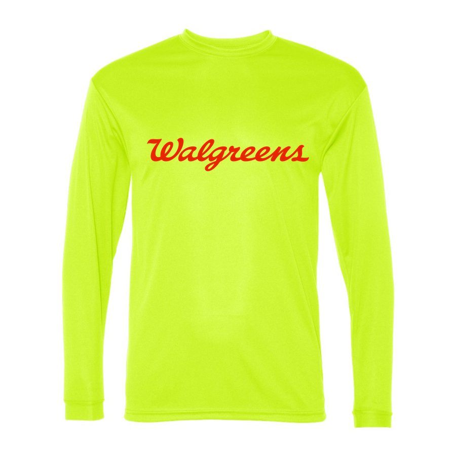 Men's Walgreens Polyester Long Sleeve T-Shirt - Safety Yellow