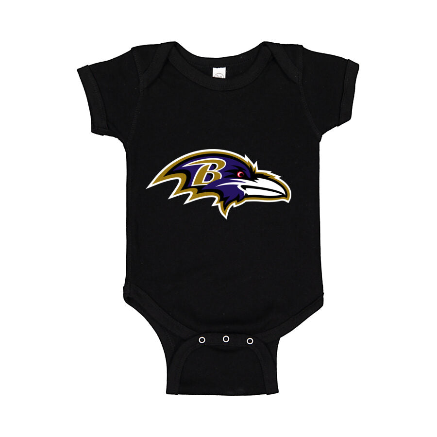Baltimore Ravens Baby Romper Onesie - Black