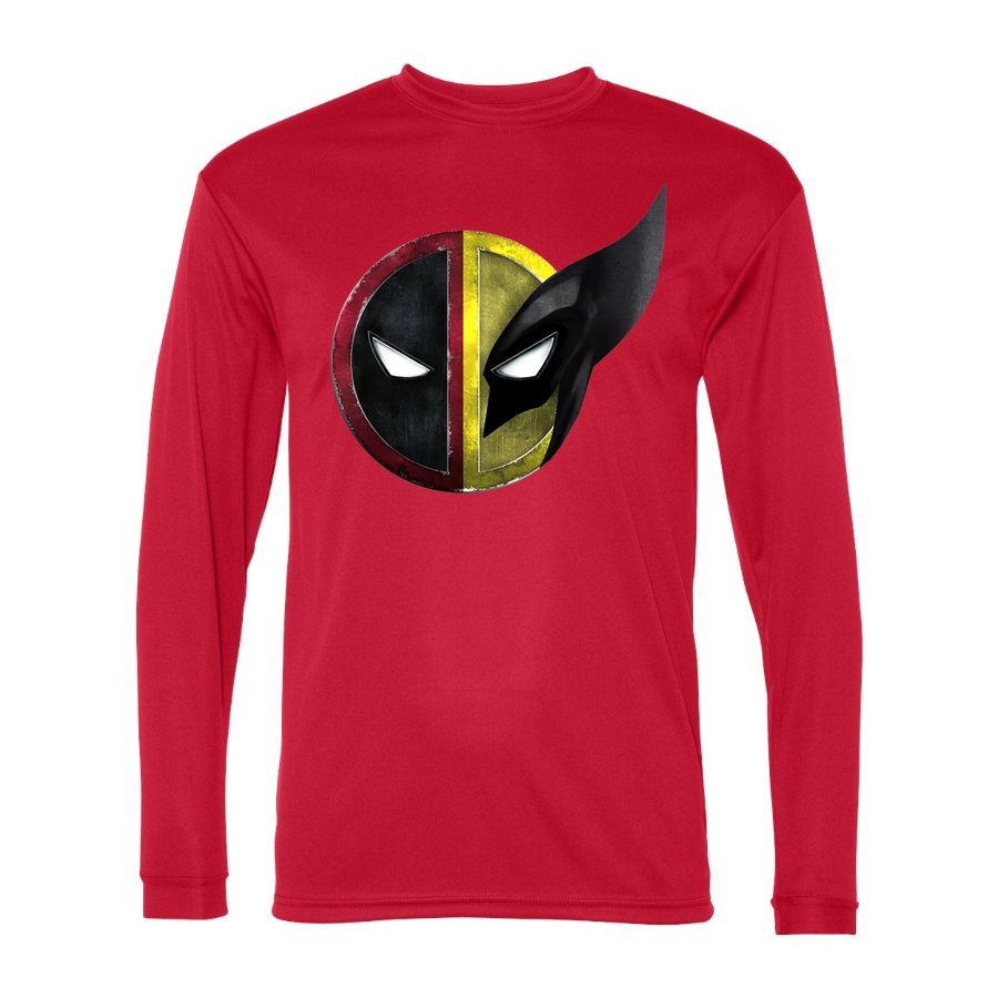 Men's deadpool & wolverine Polyester Long Sleeve T-Shirt - Red