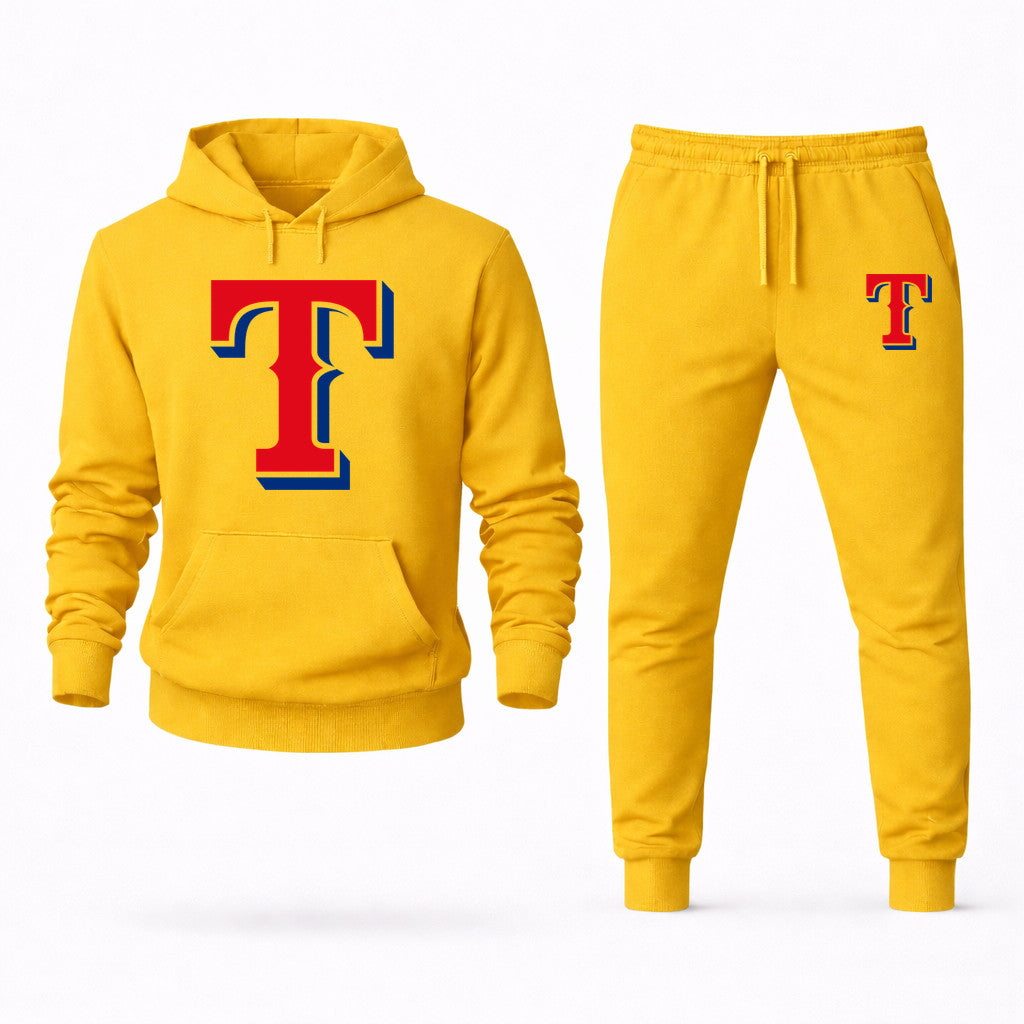 Texas Rangers Hoodie and Joggers Set - Yellow