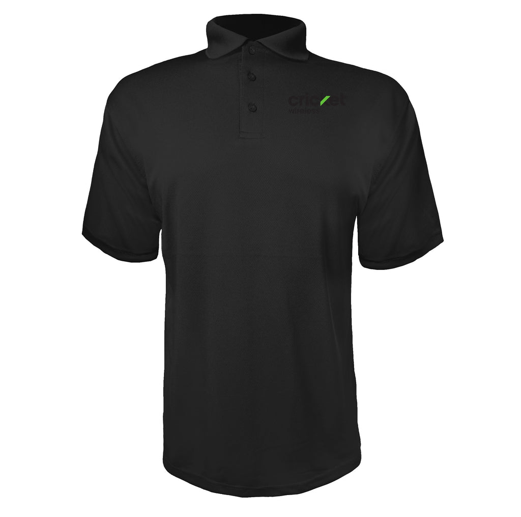 Cricket Wireless men's polyester polo in Black