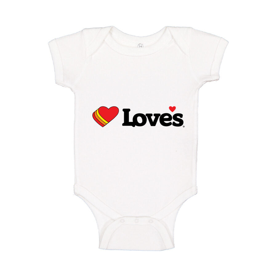 Love's Travel Stops Baby Romper Onesie - White