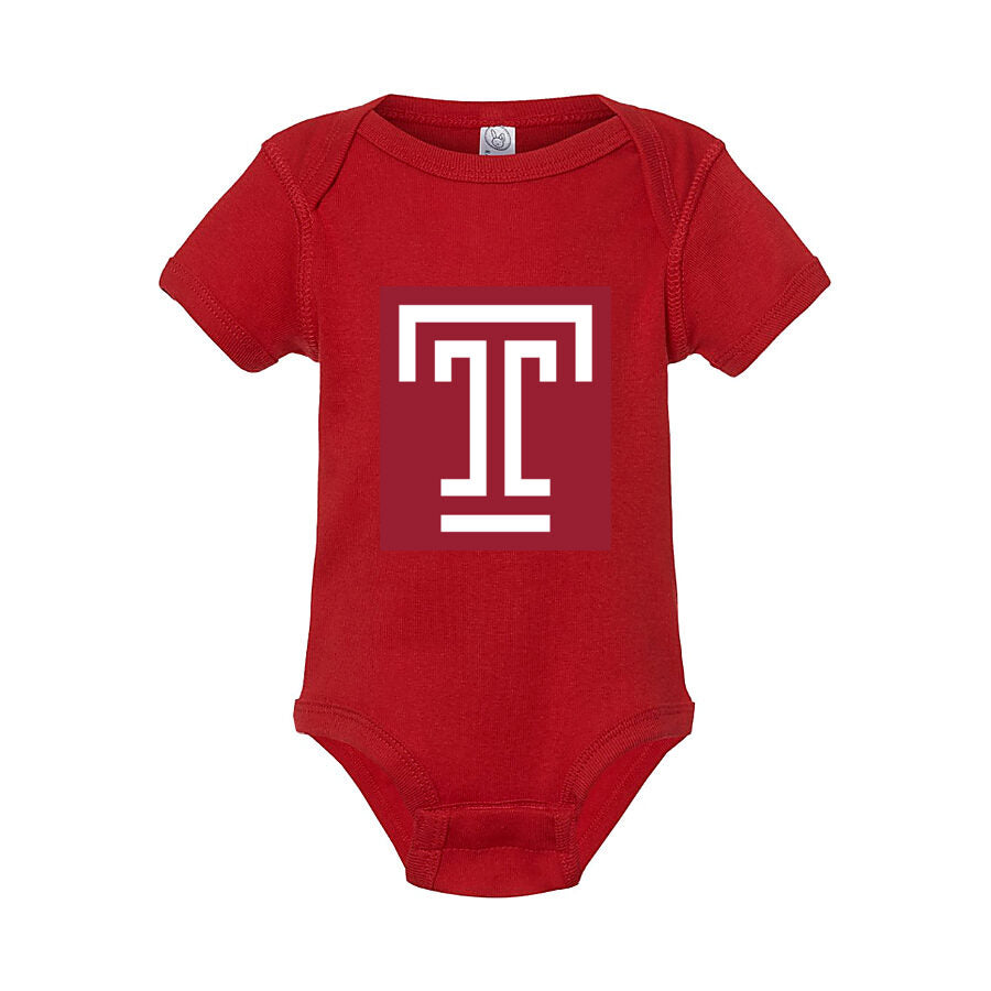Temple Owls Baby Romper Onesie - Red