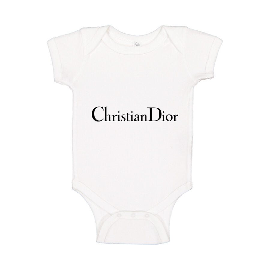 Dior Black Logo Baby Romper Onesie - White