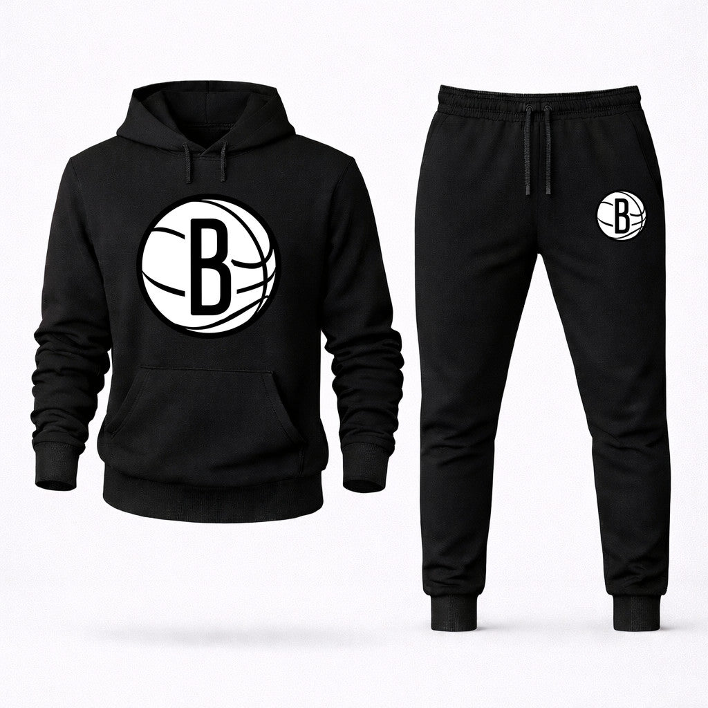 Brooklyn Nets Hoodie and Joggers Set - Black