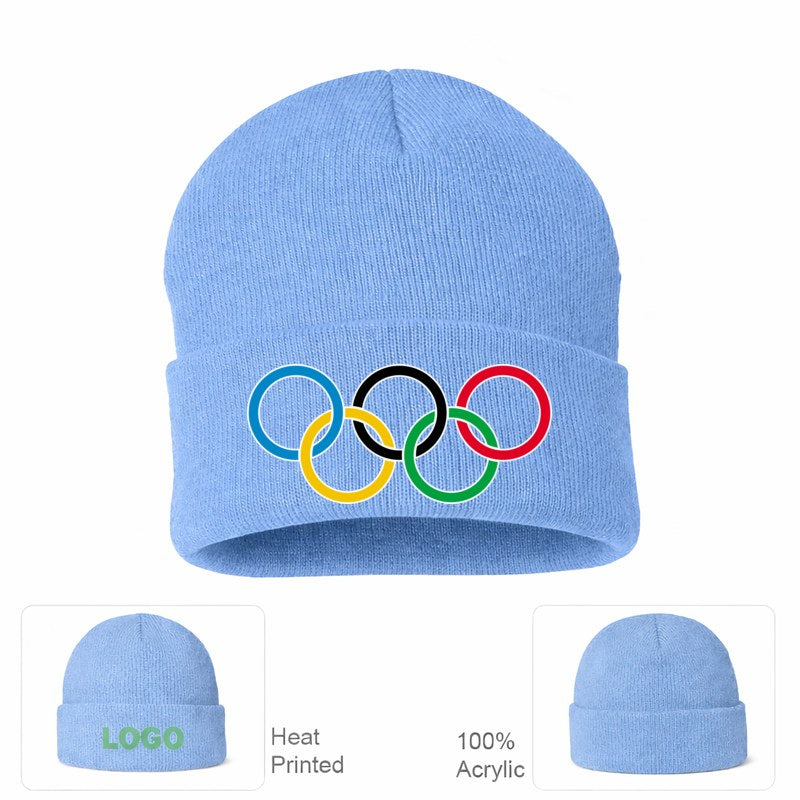 Olympic Ring BK Beanie Hat - Sky Blue