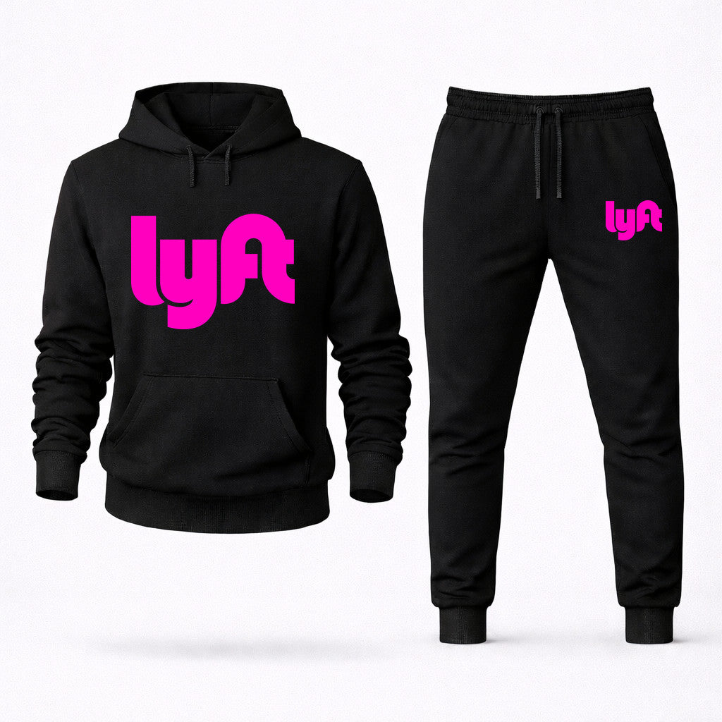 Lyft Pink Hoodie and Joggers Set - Black