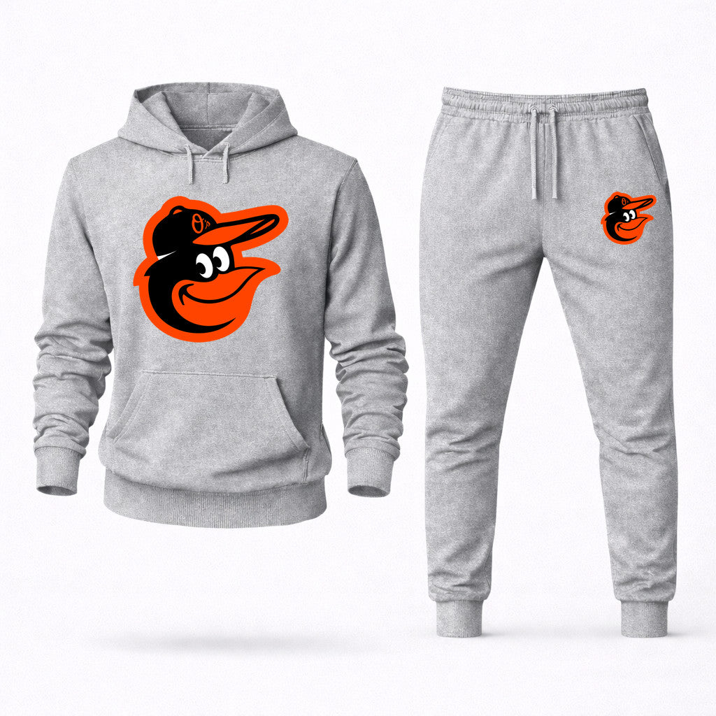 Baltimore Orioles Hoodie and Joggers Set - Grey
