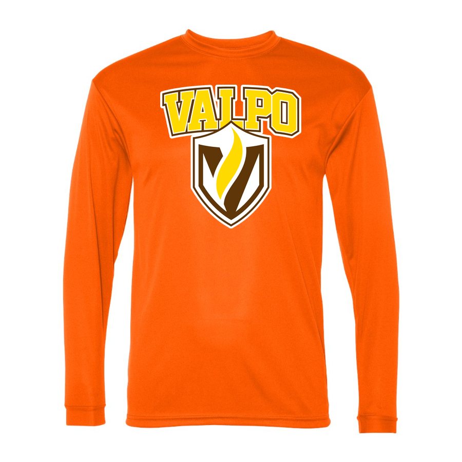 Men's Valparaiso Crusaders Polyester Long Sleeve T-Shirt - Safety Orange