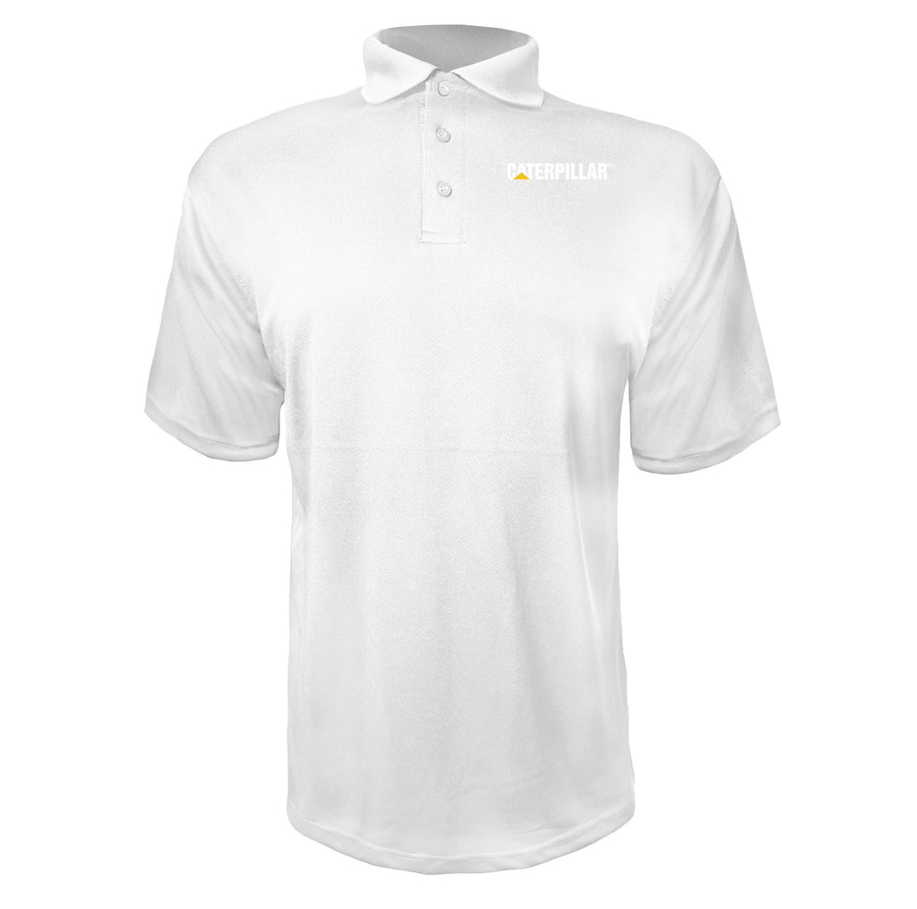 Caterpillar White men's polyester polo in White