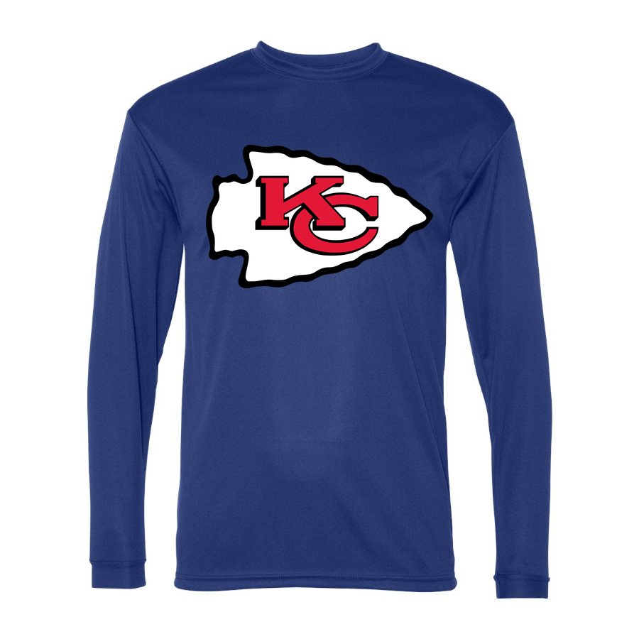 Men's Kansas City Chiefs Polyester Long Sleeve T-Shirt - Royal Blue
