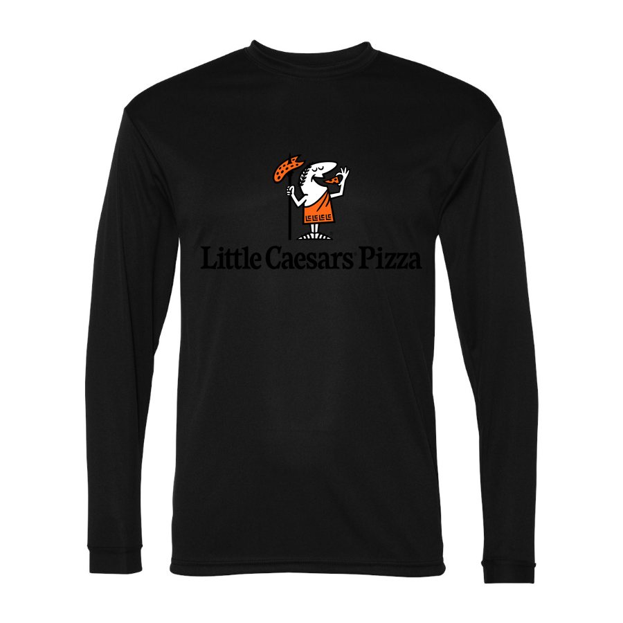 Men's Little Caesars Polyester Long Sleeve T-Shirt - Black