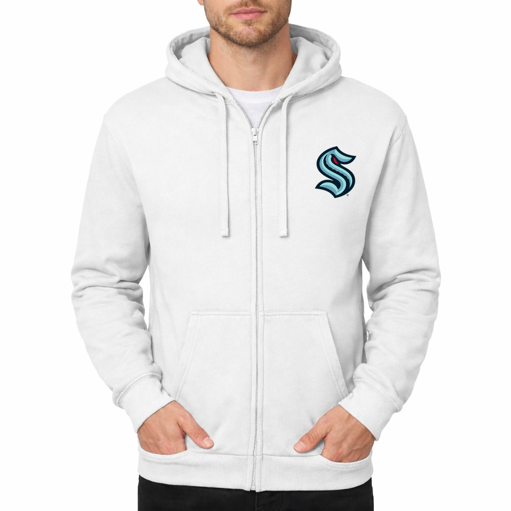 Men's Seattle Kraken Zipper Hoodie - White