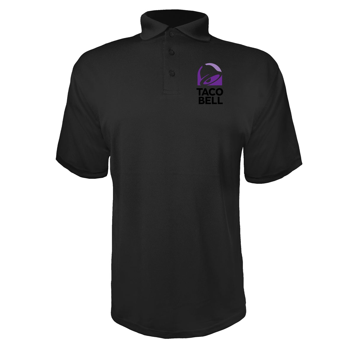 Taco Bell men's polyester polo in Black