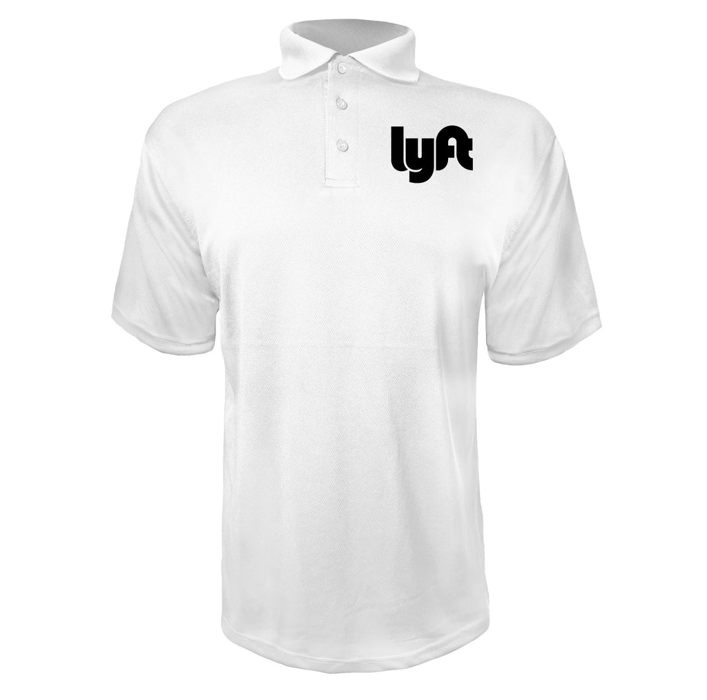 Lyft Black men's polyester polo in White