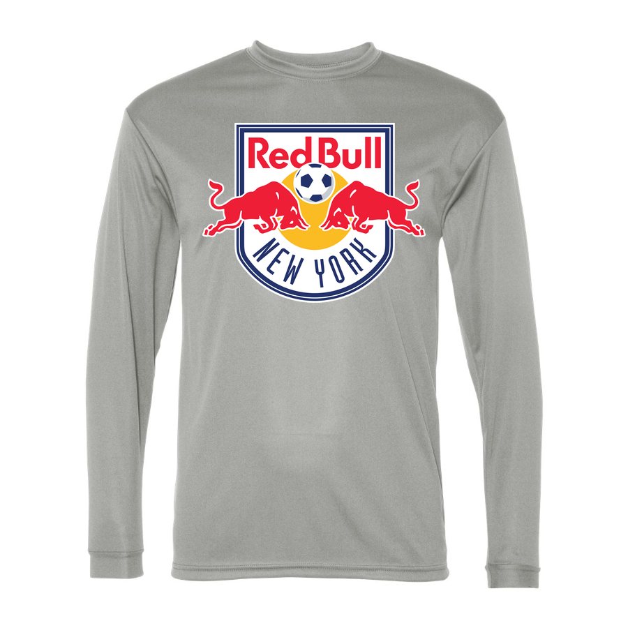 Men's New York Red Bulls Polyester Long Sleeve T-Shirt - Silver