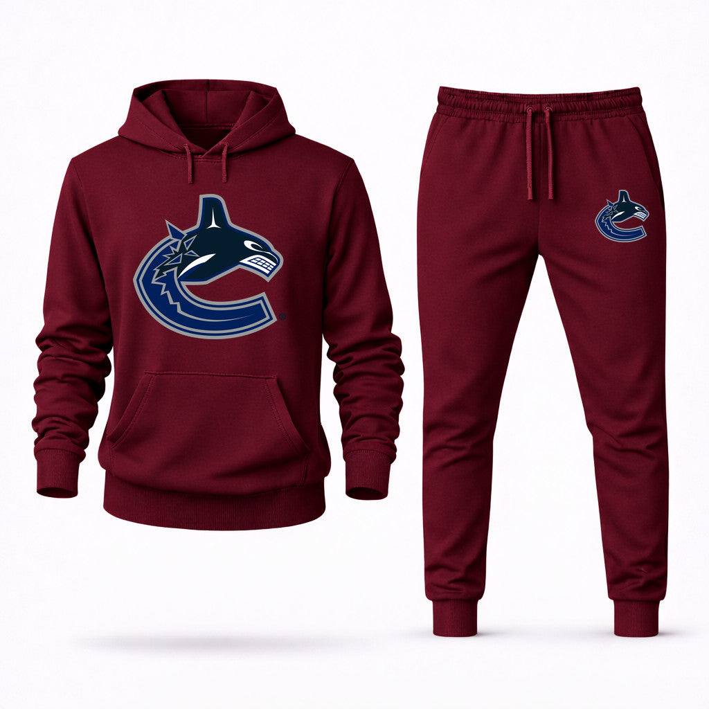 Vancouver Canucks Hoodie and Joggers Set - Burgundy