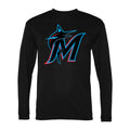 Men's Miami Marlins Polyester Long Sleeve T-Shirt - Black