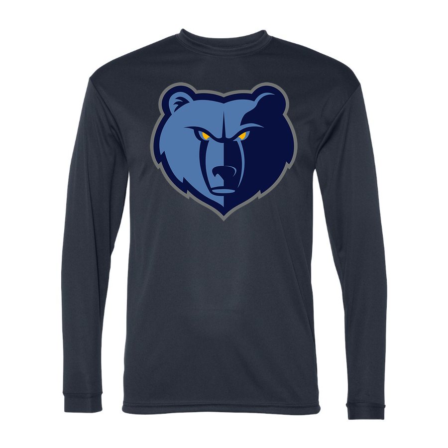 Men's Memphis Grizzlies Polyester Long Sleeve T-Shirt - Navy