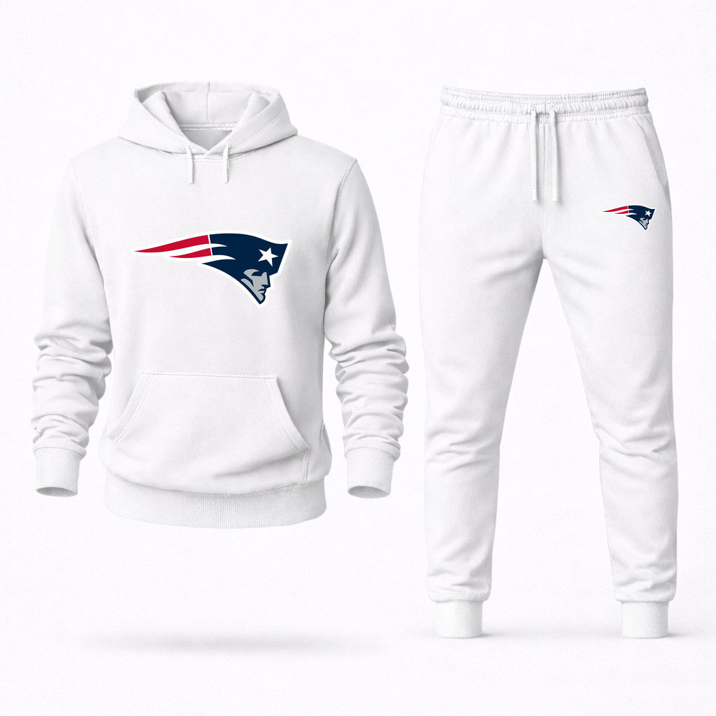 New England Patriots Hoodie and Joggers Set - White