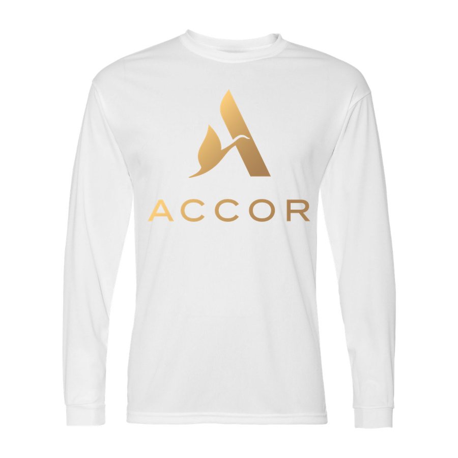 Men's Accor Polyester Long Sleeve T-Shirt - White