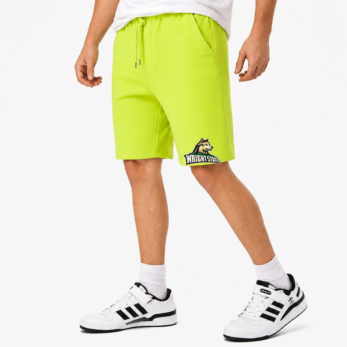 Men's Wright State Raiders Logo Cotton Shorts - Lime Green