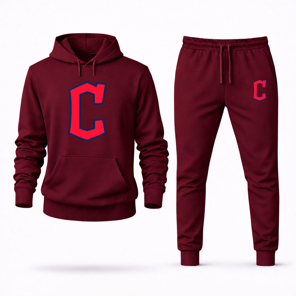Cleveland Guardians Hoodie and Joggers Set - Burgundy