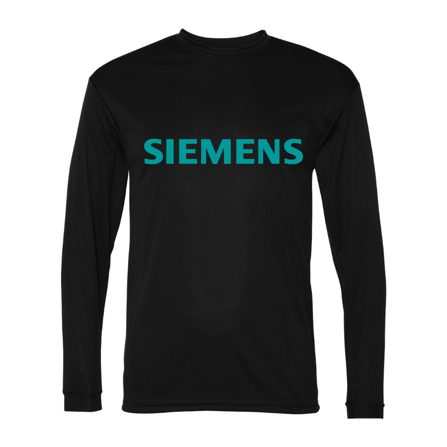 Men's Siemens Polyester Long Sleeve T-Shirt - Black