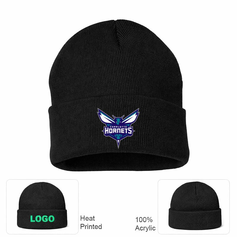 Charlotte Hornets Black Beanie Hat