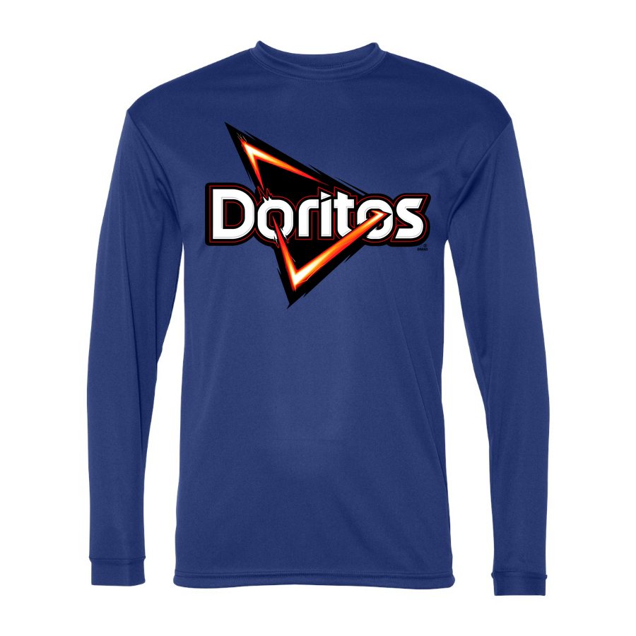 Men's Doritos food Polyester Long Sleeve T-Shirt - Royal Blue