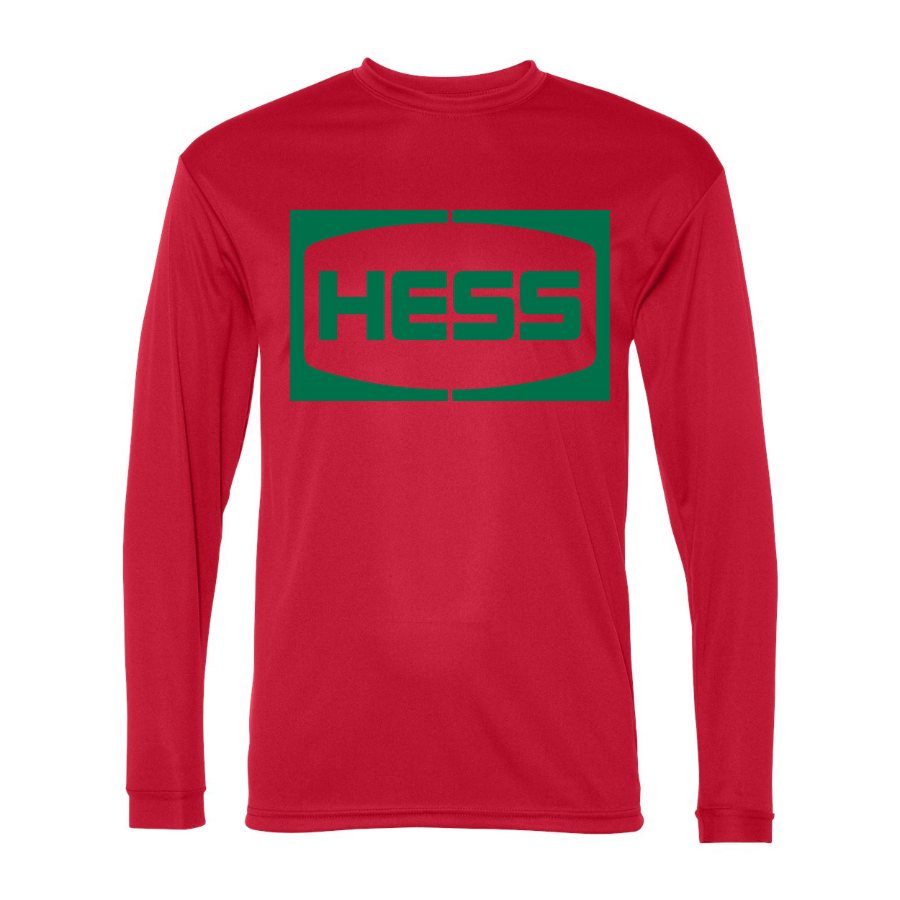 Men's Hess Polyester Long Sleeve T-Shirt - Red
